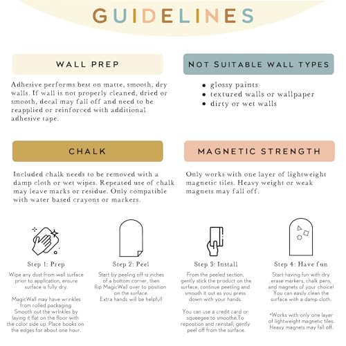 Orelle MagicWall | Magnetic Wall Decal Arch | Peel and Stick Magnetic Chalkboard for Wall | Kids Wall Decals | Playroom Essentials | Includes Chalk & Holder | Mini | 8.5 x 11 | Mocha - Image 3
