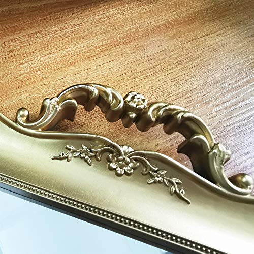 Yamfurga Rectangle Decorative Mirror Tray, French Style, Makeup Organizer, Jewelry Organizer, Serving Tray, 9.5"x 14.9", Gold - Image 4