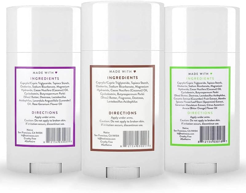 native Deodorant - Natural Deodorant For Women and Men - 3 Pack - Contains Probiotics - Aluminum Free & Paraben Free, Naturally Derived Ingredients - Coconut & Vanilla, Lavender & Rose, Cucumber & Min - Image 5