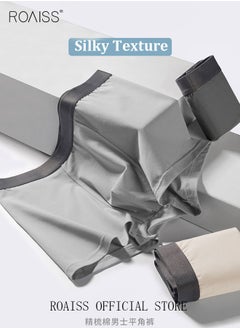 roaiss Set of 3 Men's Boys Cotton Boxer Briefs Breathable Soft Underwear Summer Stretch Large Size Plus Fat Men's Boxer Briefs  - Image 2