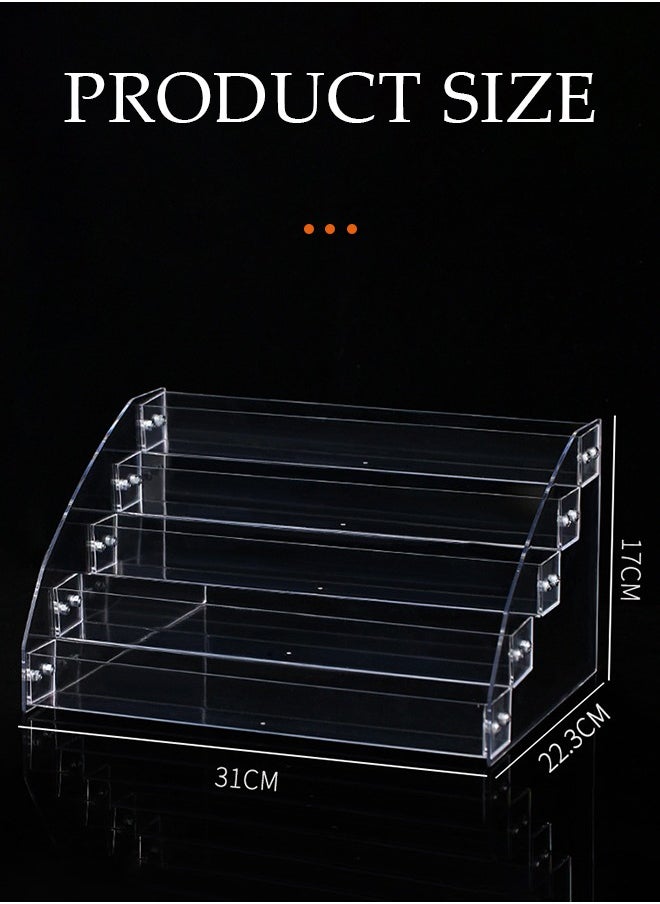 DUNISO Perfume Organizer Stand, 5 layer transparent acrylic display rack, cosmetics storage rack, multi functional desk storage device, used to store perfume, toiletries and skin care products  - Image 2