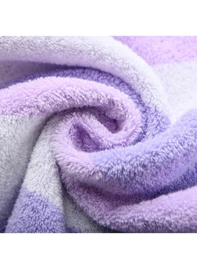 Yaguang Towels, Pure Cotton Class A Egyptian Long-staple Cotton, Colorful Striped, Non-twisted, Antibacterial Face Towels, 2-pack, Pink/purple - Image 2