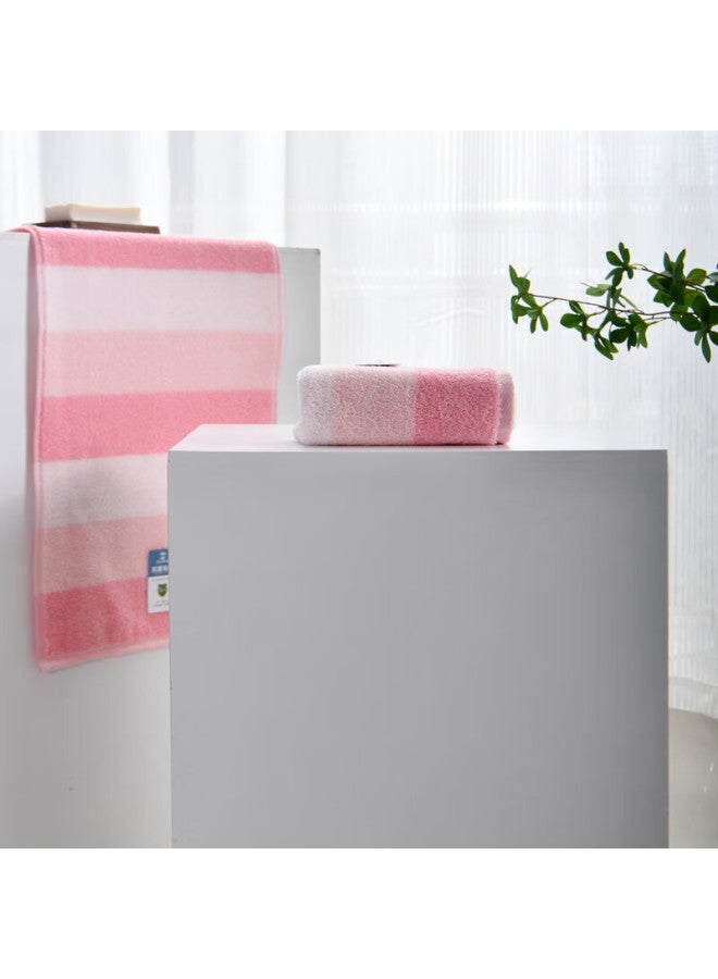 Yaguang Towels, Pure Cotton Class A Egyptian Long-staple Cotton, Colorful Striped, Non-twisted, Antibacterial Face Towels, 2-pack, Pink/purple - Image 1