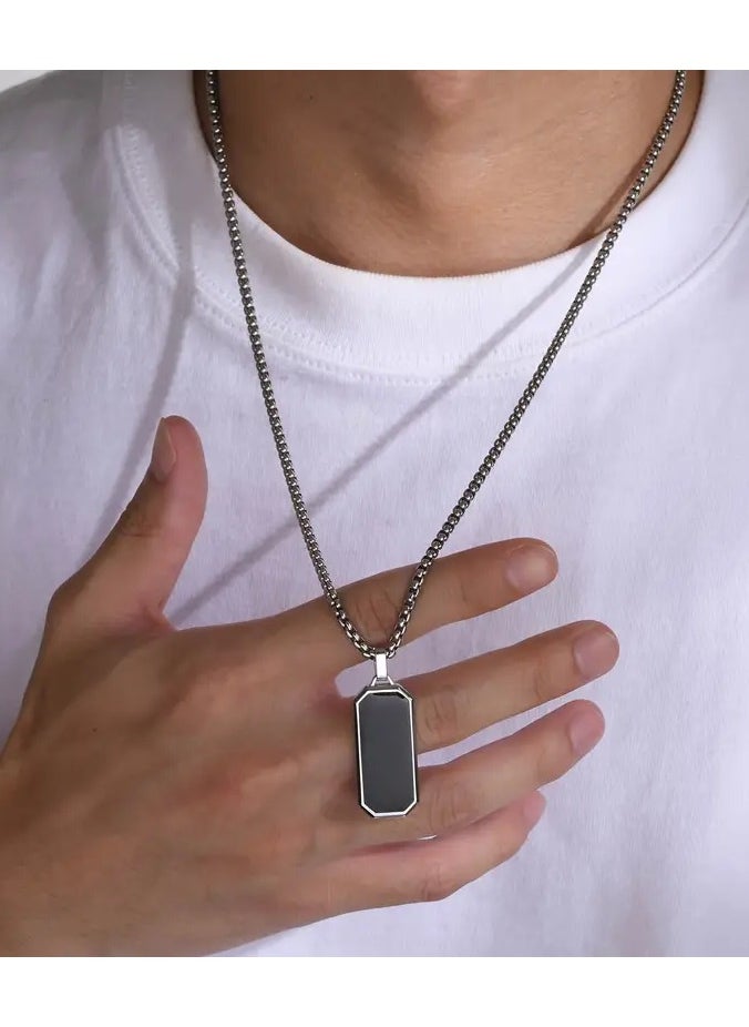 1pc Stainless Steel Necklace, Men's Simple Black Drip Oil Stainless Steel Pendant, Men's Personality Gift - pzsku/ZEA12354250C579BD7161Z/45/_/1730452847/83ca8dfe-2c98-4266-a95f-b7d5cc93c350