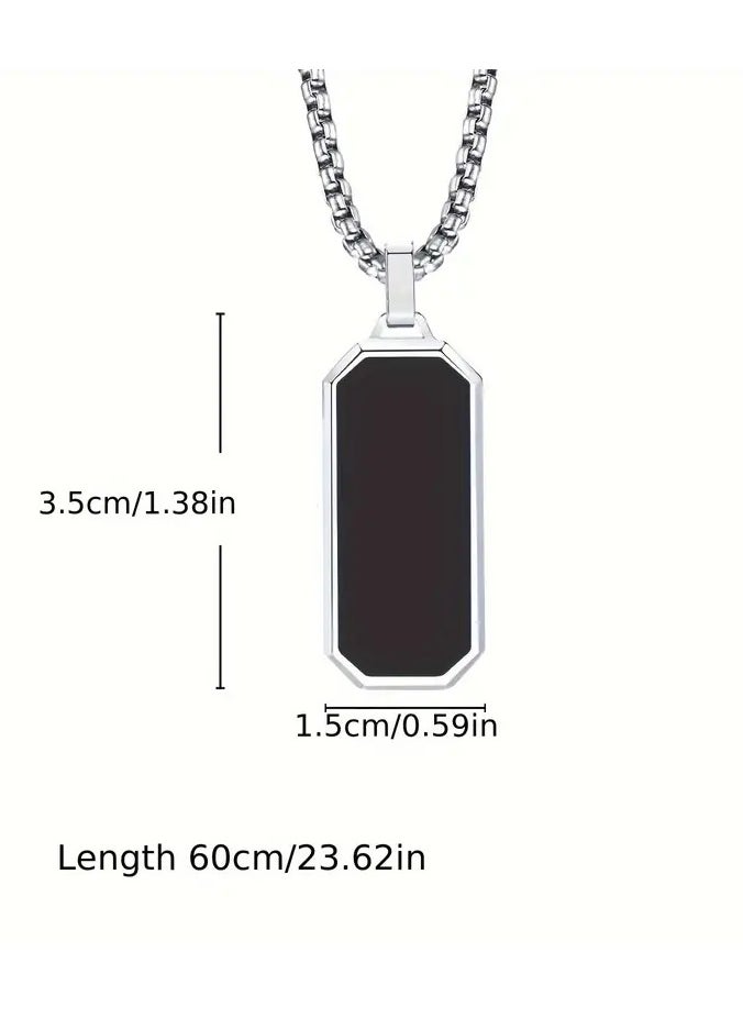 1pc Stainless Steel Necklace, Men's Simple Black Drip Oil Stainless Steel Pendant, Men's Personality Gift - pzsku/ZEA12354250C579BD7161Z/45/_/1730452847/a92ae9c9-7c7b-444a-92fd-a14dbc8e6832