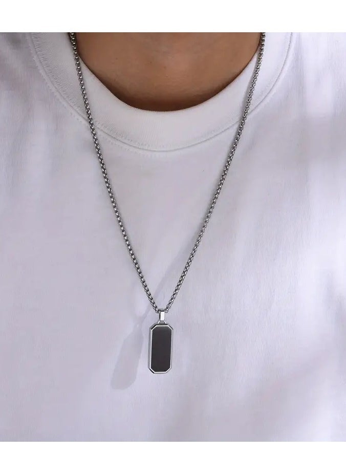 1pc Stainless Steel Necklace, Men's Simple Black Drip Oil Stainless Steel Pendant, Men's Personality Gift - pzsku/ZEA12354250C579BD7161Z/45/_/1730452856/1c9d3896-22fb-4985-9d11-f8f123b9e23a