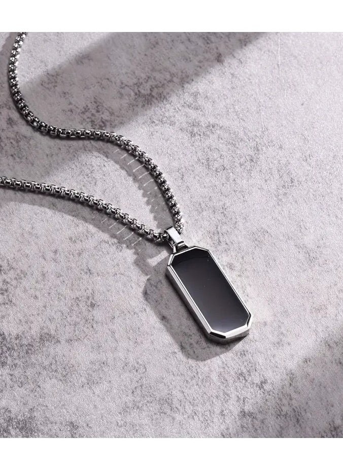 1pc Stainless Steel Necklace, Men's Simple Black Drip Oil Stainless Steel Pendant, Men's Personality Gift - pzsku/ZEA12354250C579BD7161Z/45/_/1730452866/cd201a41-3124-494c-b548-c2d4dc4940c5