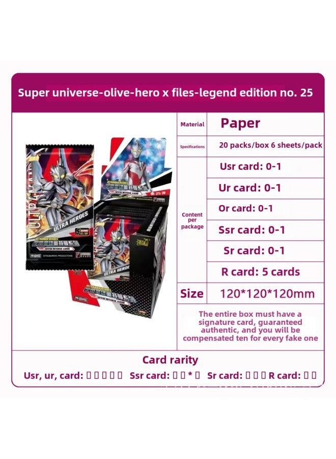 Authentic Ultraman Card Game Cards Touro Continent Naruto Shippuden Cards Table Game Toys Fast Delivery-Color:The Previous Generation 5 Yuan Legendary Version 20 Packs Full Box - Image 1