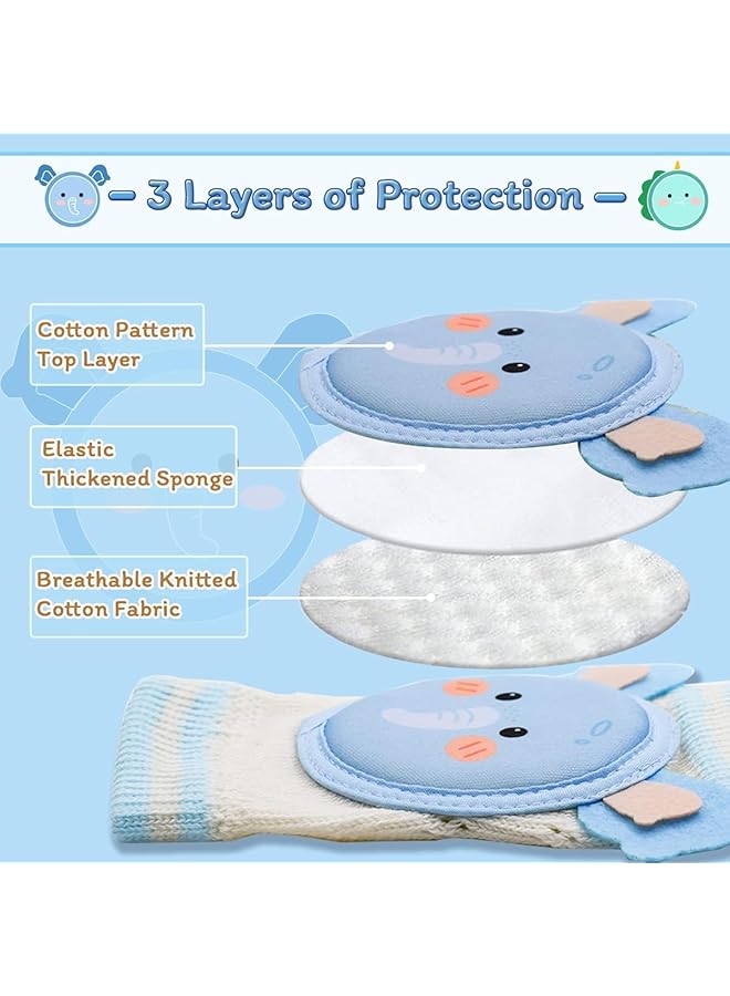 erorex 2 Pairs Small Baby Knee Pads For Crawling Infant Leg Warmer Adjustable Cotton Knee Pads For Toddlers - Image 5