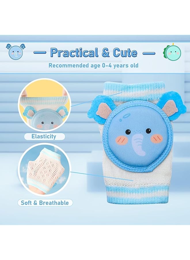 erorex 2 Pairs Small Baby Knee Pads For Crawling Infant Leg Warmer Adjustable Cotton Knee Pads For Toddlers - Image 3