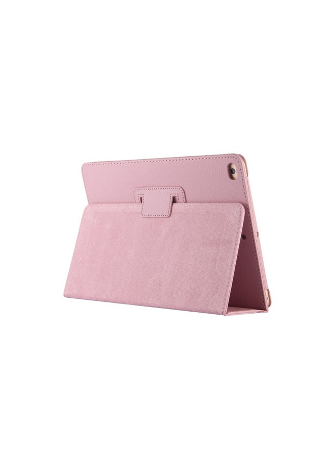 Suitable For Apple IPad9.7 Flat Protective Case IPadAir5 Litchi Pattern Two-fold Bracket 10.2 Leather Case Mini6-Color:Pink-Applicable Model:2024 IPad Air11（Air6）