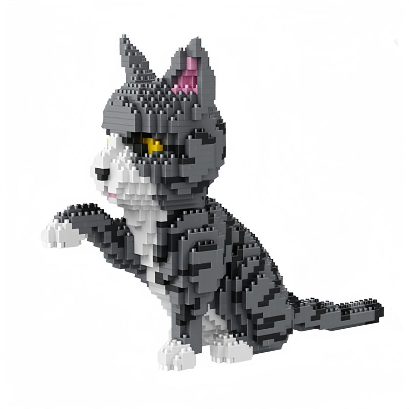alltogetho Friendly Tabby Cat Model Micro Mini Building Block Toy Sets an Endearing Decor Recalling The Sweetness of Cats - Image 3