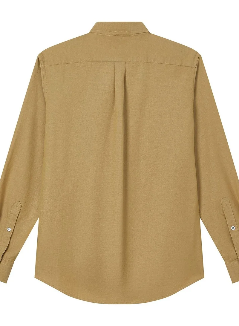 GIORDANO  Men’s Cotton Slim Oxford Shirt with Embroidery for Men | Best Price UAE