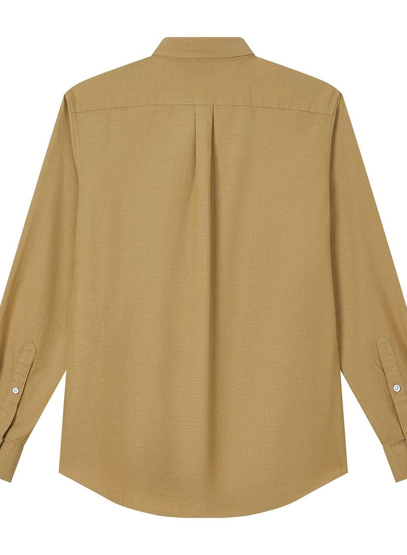 GIORDANO Men’s Cotton Slim Oxford Shirt with Embroidery - Image 4