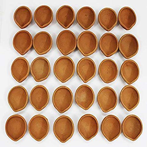 BSD Organics Round Simple Design Mud lamp/Diya/Vilaku/Dhibam Pack of 50 - Image 1