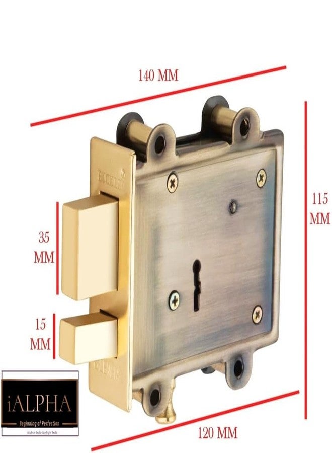 iALPHA® Larose Deadbolts.with 7 Years Warranty Heavy Main Door Lock with 3 Solid Bullet & 6 Levers Lock Double Action Locking with 3 Ss Finish Keys.Antique Gold - Image 5