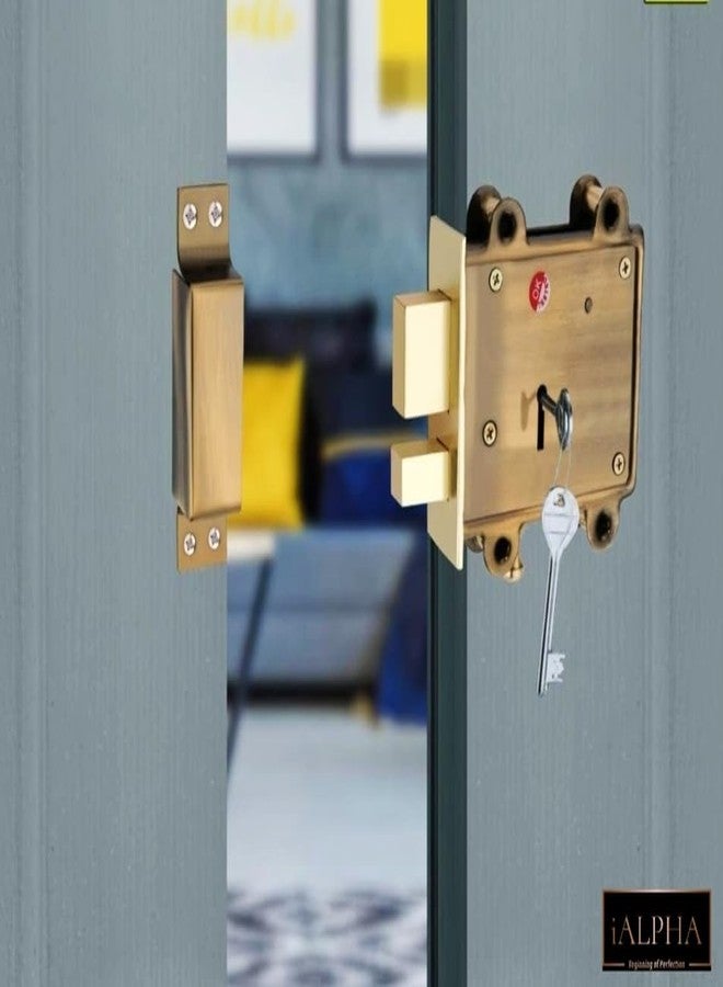 iALPHA® Larose Deadbolts.with 7 Years Warranty Heavy Main Door Lock with 3 Solid Bullet & 6 Levers Lock Double Action Locking with 3 Ss Finish Keys.Antique Gold - Image 1