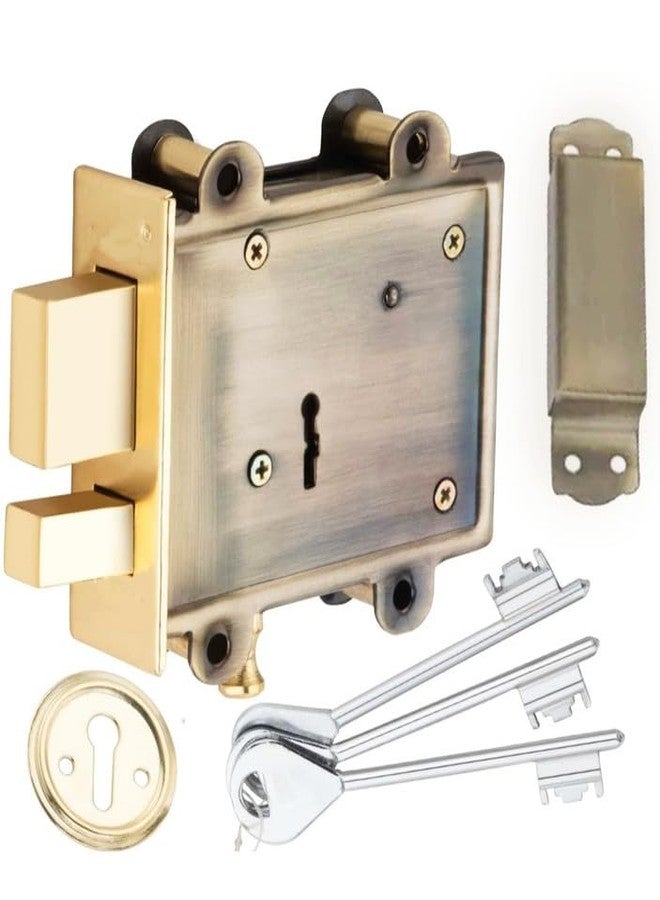 iALPHA® Larose Deadbolts.with 7 Years Warranty Heavy Main Door Lock with 3 Solid Bullet & 6 Levers Lock Double Action Locking with 3 Ss Finish Keys.Antique Gold - Image 3