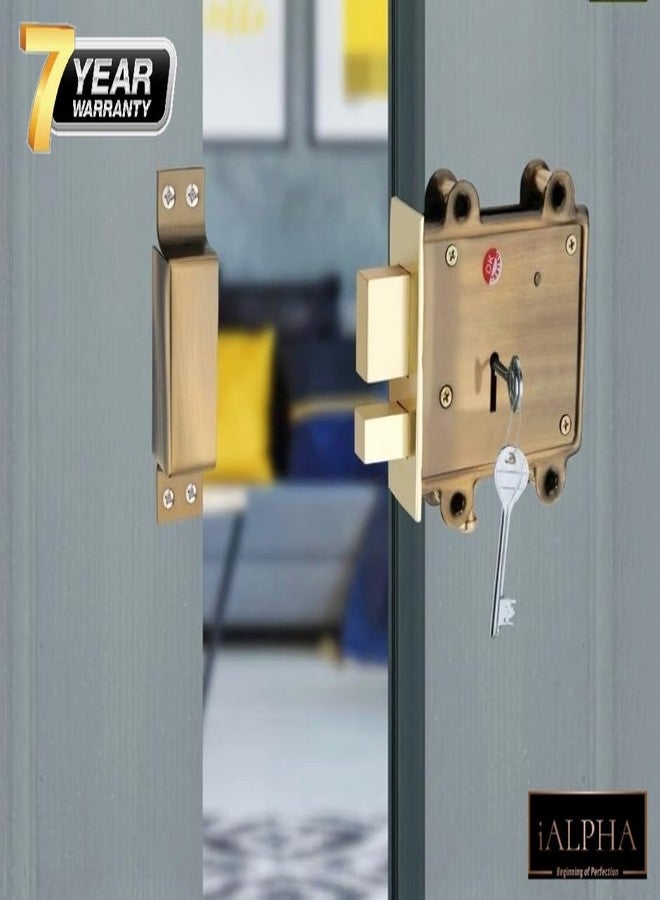 iALPHA® Larose Deadbolts.with 7 Years Warranty Heavy Main Door Lock with 3 Solid Bullet & 6 Levers Lock Double Action Locking with 3 Ss Finish Keys.Antique Gold - Image 4
