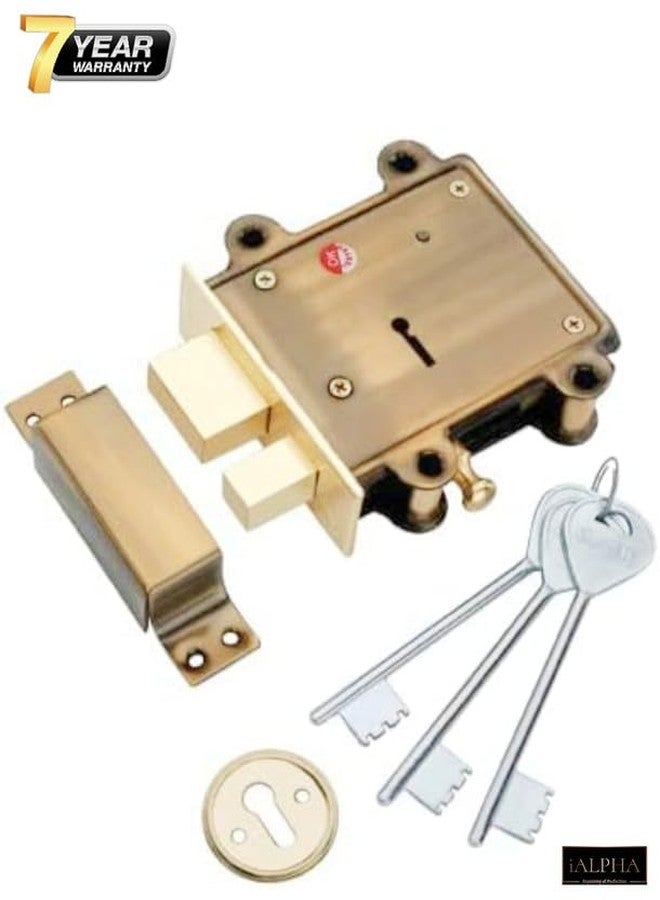 iALPHA® Larose Deadbolts.with 7 Years Warranty Heavy Main Door Lock with 3 Solid Bullet & 6 Levers Lock Double Action Locking with 3 Ss Finish Keys.Antique Gold - Image 2