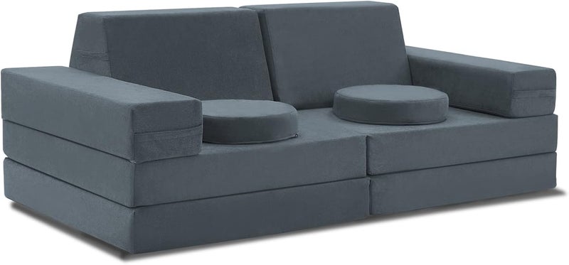 jela Kids Couch 10PCS Luxury, Floor Couch Floor Sofa Modular Furniture for Adults, Playhouse Play Set for Toddlers Babies, Modular Foam Play Couch Indoor Outdoor - Image 3