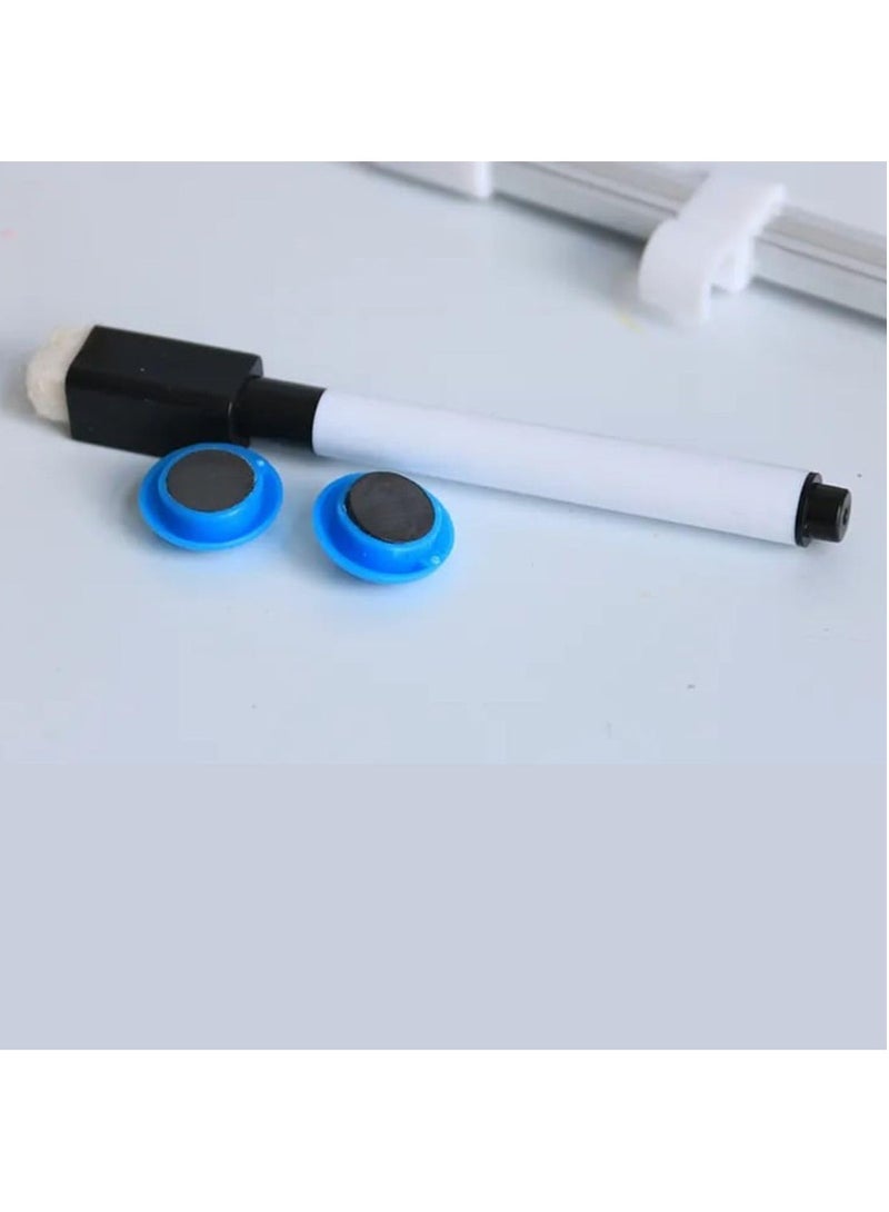 مارك لوح أبيض مغناطيسي [30×40 سم] – لوح كتابة قابل للمسح الجاف بإطار فضي، مثالي للمكتب، المدرسة، والمنزل. - Image 2