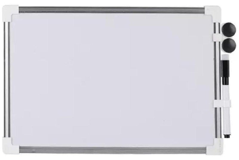 مارك لوح أبيض مغناطيسي [30×40 سم] – لوح كتابة قابل للمسح الجاف بإطار فضي، مثالي للمكتب، المدرسة، والمنزل. - Image 1