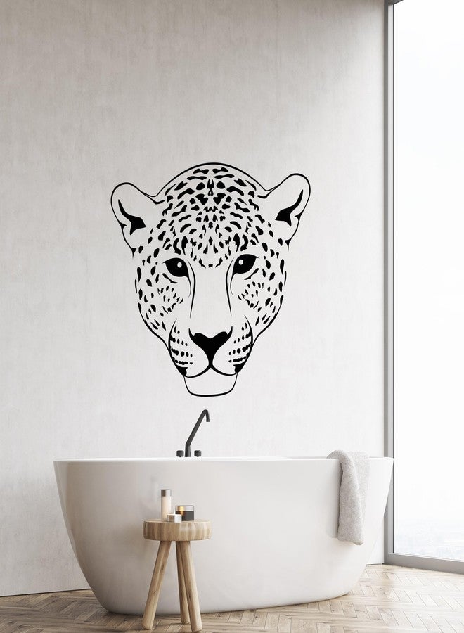 SnappySticker Head African Predator Jaguar Wall Sticker for Bedroom Living Room Office ? Large Removable Waterproof Vinyl Wall Decal ? Home Decor Sticker Size: 27 X27