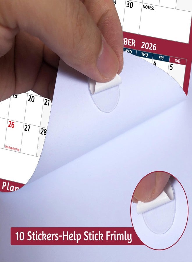 BowCuk 2026 Yearly Wall Calendar, Red - Image 5