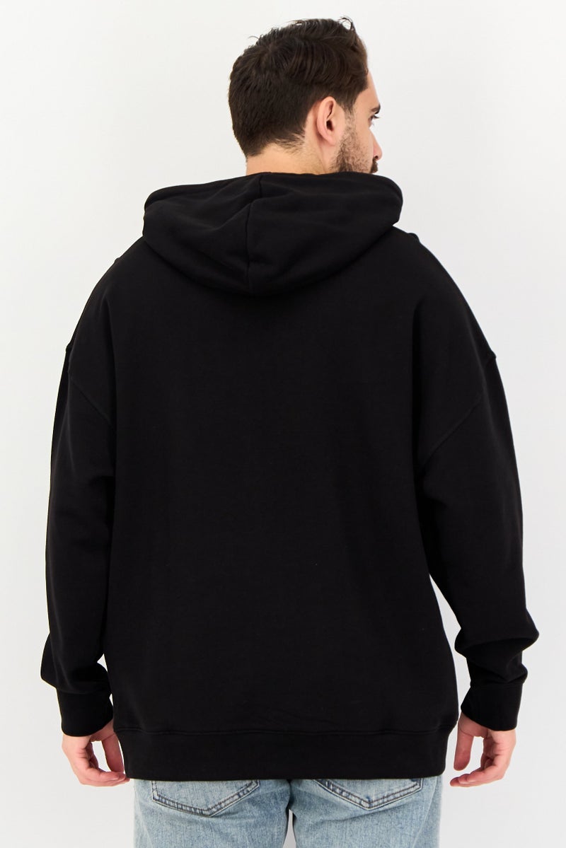 Celio Men Embroidered Long Sleeve Hoodie, Black - Image 3