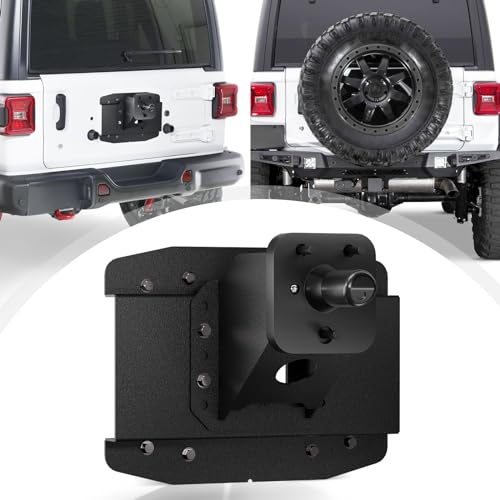 EYOUHZ Oversize Spare Tire Mount Carrier up to 40 inches Compatible with 2018-2026 Jeep Wrangler JL JLU with a Rear-View Camera Slot (Camera not Included) Heavy Duty Rear Wheel Bracket - Image 1
