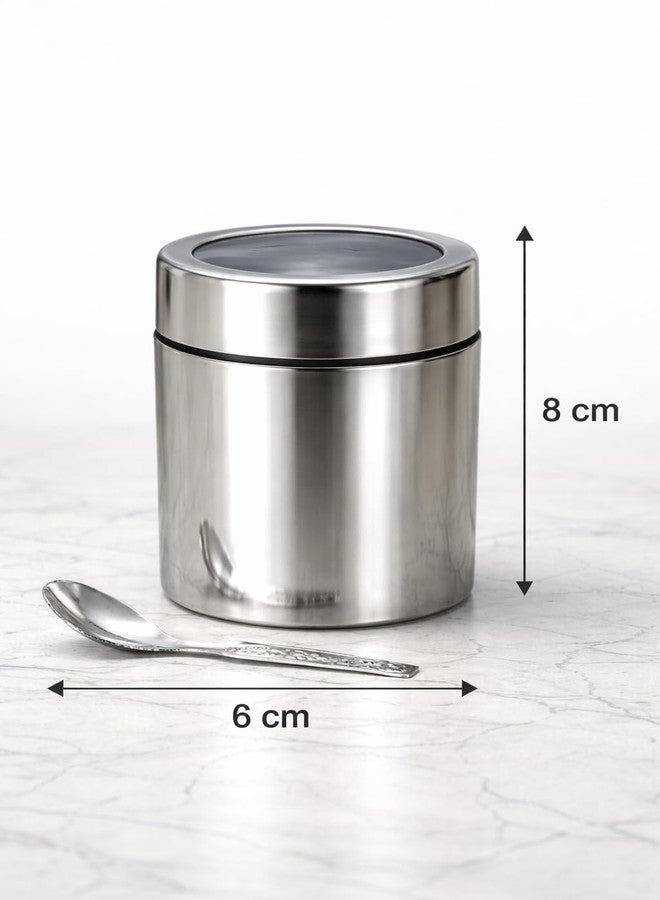 VISAXMI Stainless Steel Masala Box Set | 7 Containers & 7 Spoons | Airtight Spice Storage Organizer with See Through Lid | Premium Kitchen Masala Dabba (175 ml) - Image 3