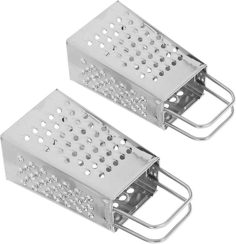 Stainless Steel Mini Cheese Grater 2 Pack Handheld Shredder for Vegetables Ginger Garlic - Image 1