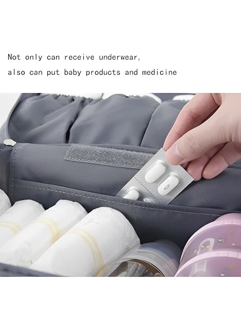 Generic - Travel Bra Underwaer Organizer Fashion Portable Multi-Functional Socks Organizer Cosmetic Make-up Pouch Compact Lingerie Storage Bag Luggage Storage Case Fornight Toiletry Bag (Grey) - Image 1