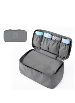 Travel Bra Underwaer Organizer Fashion Portable Multi-Functional Socks Organizer Cosmetic Make-up Pouch Compact Lingerie Storage Bag Luggage Storage Case Fornight Toiletry Bag (Grey)