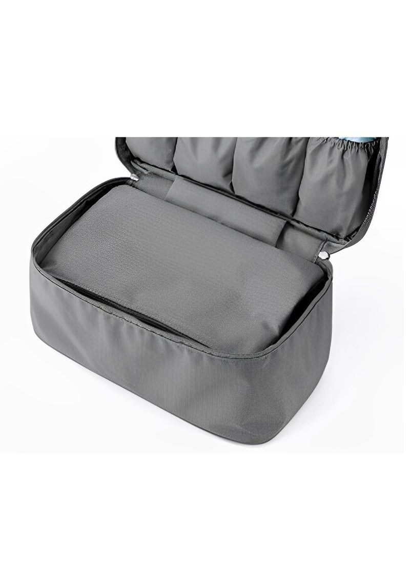 Generic - Travel Bra Underwaer Organizer Fashion Portable Multi-Functional Socks Organizer Cosmetic Make-up Pouch Compact Lingerie Storage Bag Luggage Storage Case Fornight Toiletry Bag (Grey) - Image 1