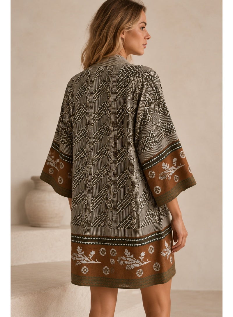 MAVENZI Women’s Printed Kimono Beach Cover-Up – Open Front Long Sleeve Resort Wear - Image 3