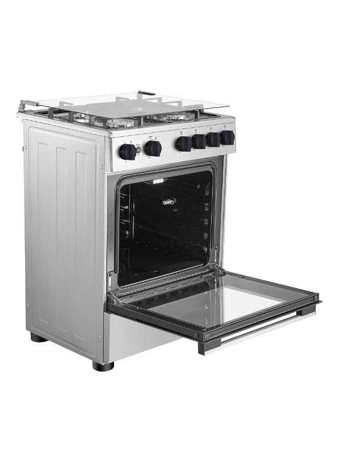 Hisense 60cm Freestanding full Gas Cooker, 70 Liters, Max 2.9kw, Cast-Iron Support, Gas oven with Grill, Rotisserie, Full Safety with FFD, Mechanical Timer, Ergonomic knobs and handle, Removable full glass door,Auto Ignition, Enamel Interior - HFG60422RX02 Grey - Image 3