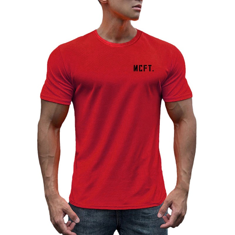 MCFT Men''s Fitness sports short sleeve slim fit quick-drying mesh bottoming shirt round neck T-shirt summer running - Image 4