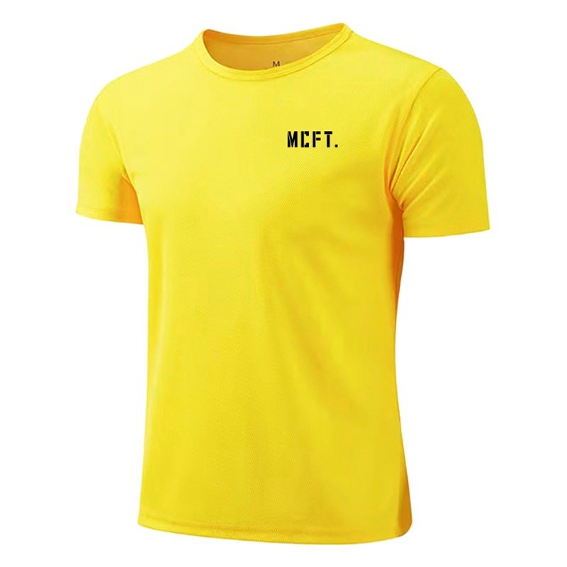 MCFT Men''s Fitness sports short sleeve slim fit quick-drying mesh bottoming shirt round neck T-shirt summer running - Image 2