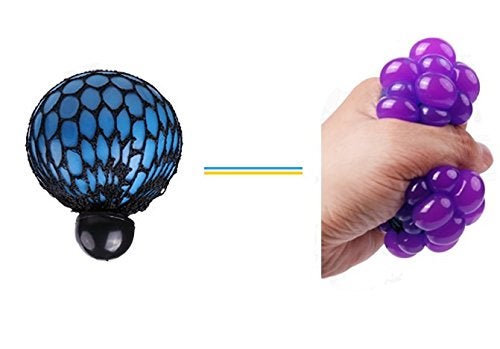 Fireboomoon Stress Relief Squeezing Soft Rubber Vent Grape Ball Hand Wrist Toy Funny Geek Gadget Vent Toy, Orange/Blue/Green, 3 Piece - Image 3