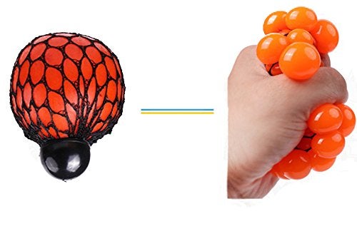 Fireboomoon Stress Relief Squeezing Soft Rubber Vent Grape Ball Hand Wrist Toy Funny Geek Gadget Vent Toy, Orange/Blue/Green, 3 Piece - Image 4