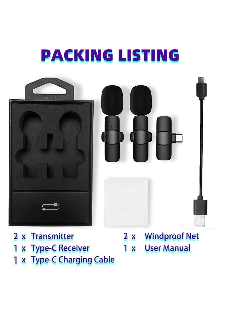 TypeC wireless microphone,wireless clip-on microphone,C-type video recording microphone,wireless lavalier microphone for singing,miniature microphone,professional microphone,studio microphone.