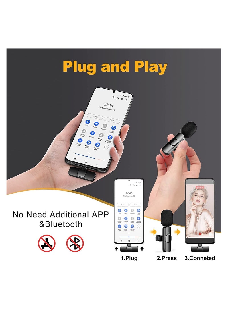 TypeC wireless microphone,wireless clip-on microphone,C-type video recording microphone,wireless lavalier microphone for singing,miniature microphone,professional microphone,studio microphone.