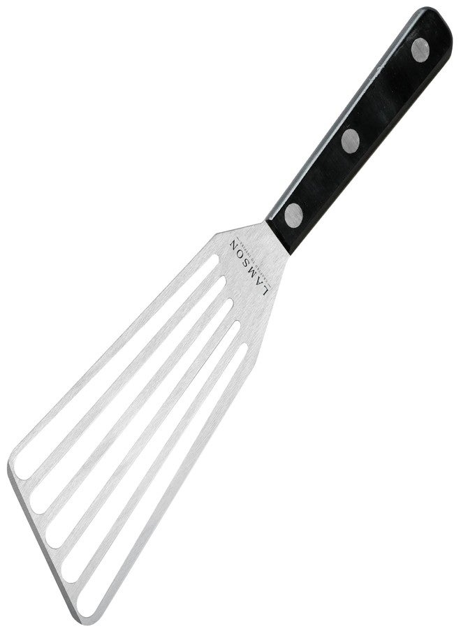 Lamson 3" x 6" Chef's Slotted Turner with Ultra Durable Handle - Left Hand - Image 1