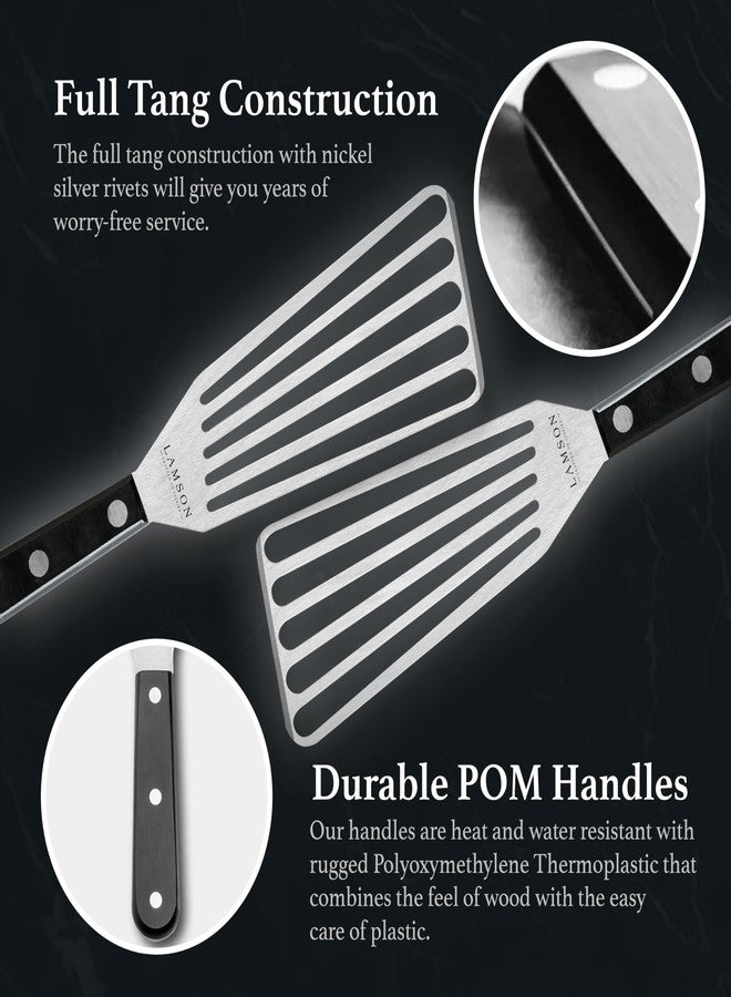 Lamson 3" x 6" Chef's Slotted Turner with Ultra Durable Handle - Left Hand - Image 5