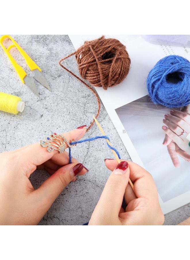 WILLBOND Yarn Guide Finger Holder Set, 2 Pieces Adjustable Knitting Crochet Loop Rings with 6 Pieces Metal and Plastic Yarn Guide Finger Holder Knitting Craft Accessories Tools for Knitting Quilting Sewing - Image 5