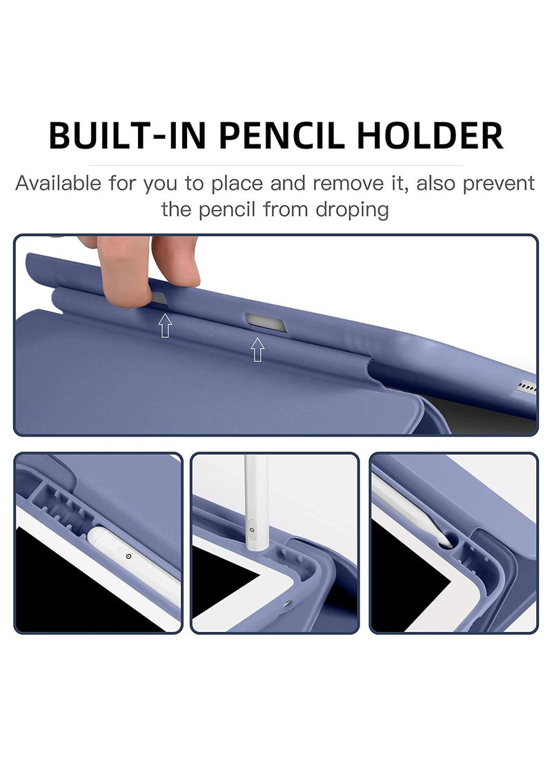 Rock Pow - Case Cover for Apple iPad 10.2 Inch 2021/2020/2019 (9th/8th/7th) Model with Pencil Holder,Slim Tablet Cover with Soft TPU Back,Auto Wake/Sleep for iPad 10.2 inch - Image 1