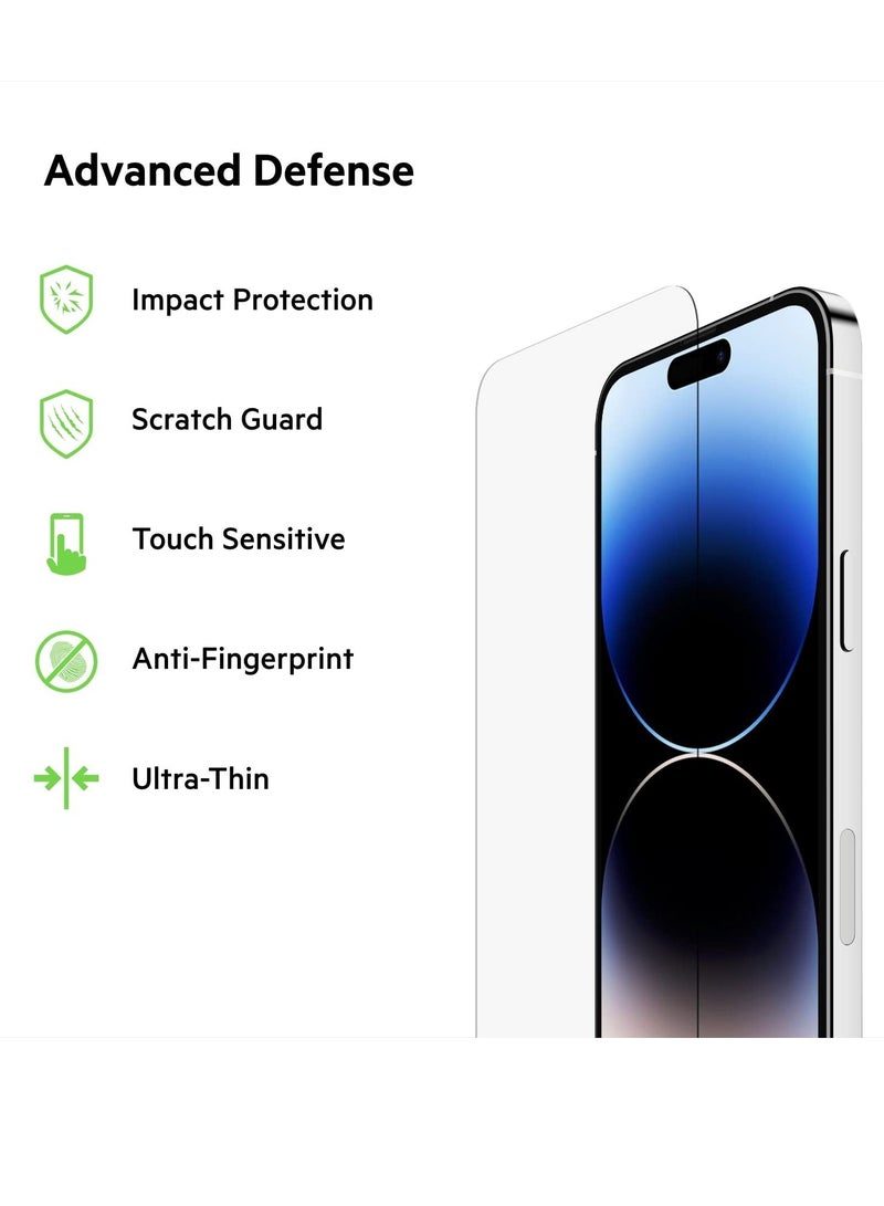 BORTONY Tempered Glass Screen Protector for 14 Pro Max 6.7 Inch Easy Installation Bubble Free HD Clear Scratch Resistant Anti-Fingerprint Full Screen Coverage Comaptible with Apple iPhone 14 Pro Max - Image 3