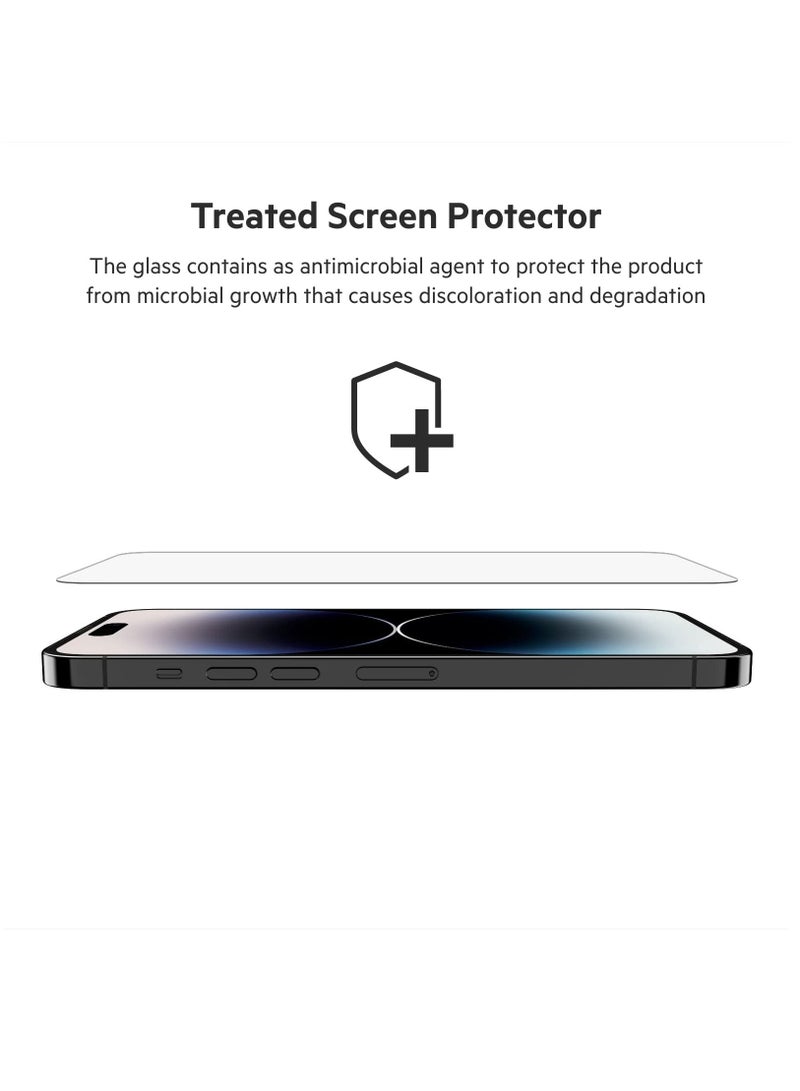 BORTONY Tempered Glass Screen Protector for 14 Pro Max 6.7 Inch Easy Installation Bubble Free HD Clear Scratch Resistant Anti-Fingerprint Full Screen Coverage Comaptible with Apple iPhone 14 Pro Max - Image 4